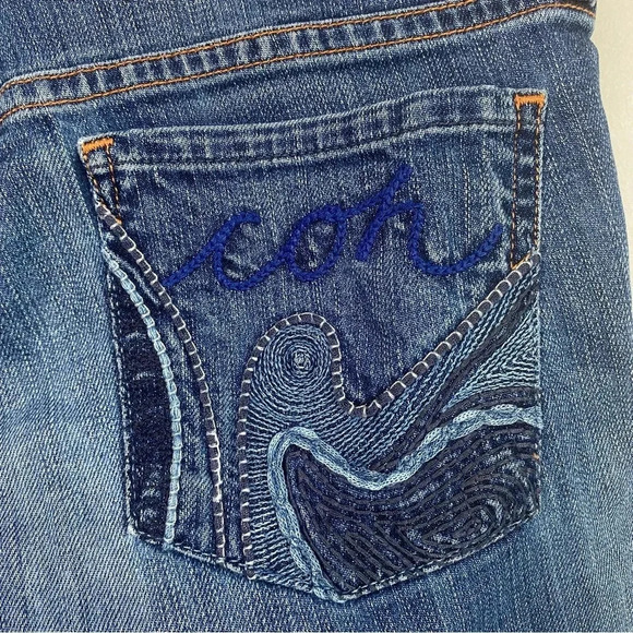 Citizens of Humanity Y2K Low Rise Flare Embroidered Pocket Dark Wash Jeans - Picture 5 of 16